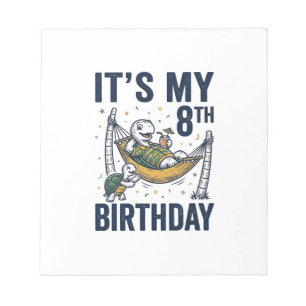 8e Verjaardag Schildpad Hangmat Vintage Gravure On Notitieblok
