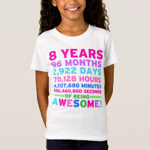 8e verjaardag Shirt meisje Acht jaar Geweldige