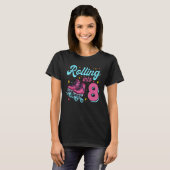 8e Verjaardag Shirt voor Meisjes, Roller Schaatsen (Voorkant volledig)
