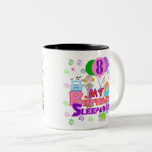 8e verjaardag slappover tweekleurige koffiemok (Voorkant rechts)