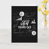 8e verjaardag Square Root van 64 - 8 jaar oude dag Kaart (Gele Bloem)