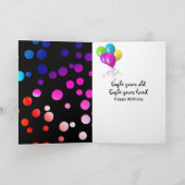 8e verjaardag Stippen regenboog op zwarte zee Kaart (Binnen)