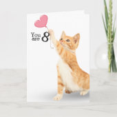 8e verjaardag Tabby Cat Kaart (Voorkant)