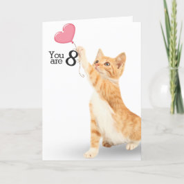 8e verjaardag Tabby Cat Kaart