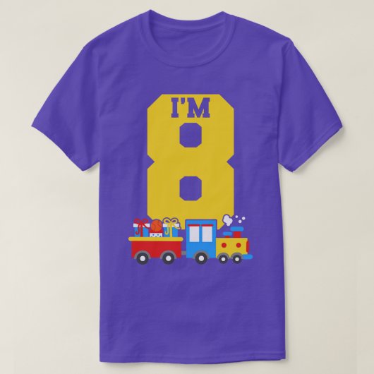 8e verjaardag trein 1 t-shirt (Design voorkant)