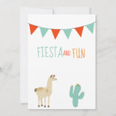 8e verjaardag uitnodiging fivesta met lama (Achterkant)