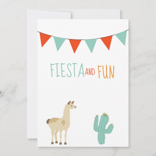 8e verjaardag uitnodiging fivesta met lama (Achterkant)