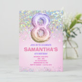 8e verjaardag, uitnodiging van de regenboogjongen (Staand voorkant)