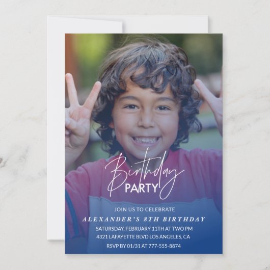 8e verjaardag uitnodiging Verjaardagsfeest Foto jo (Voorkant)