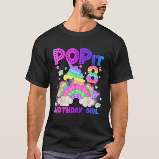 8e verjaardag Unicorn Fidget Pop Het zijn meisjes T-shirt