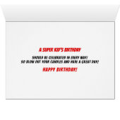 8e verjaardag van Boys Super Kind Red Comic Book (Binenzijde Horizontaal (Onderkant))