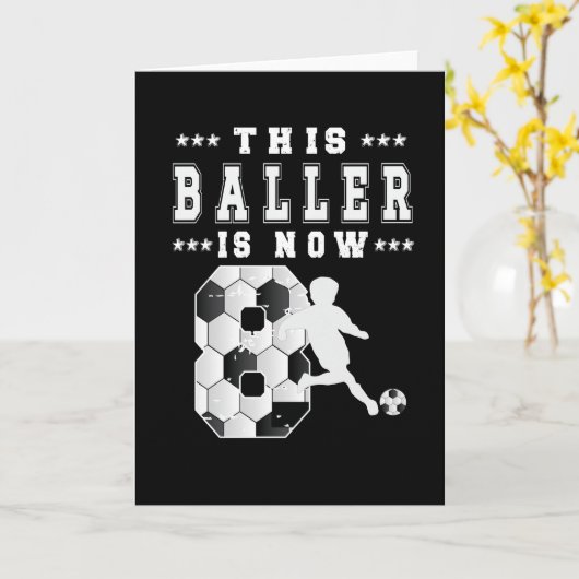 8e verjaardag van cadeauspeler 8 jaar oude jongen kaart (Gele Bloem)