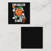 8e verjaardag van de Basketball Player Funny 8 jaa Vierkante Visitekaartje (Voorkant / Achterkant)