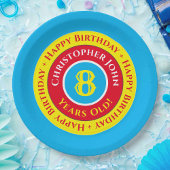 8e verjaardag van de Borden van papier Papieren Bordje