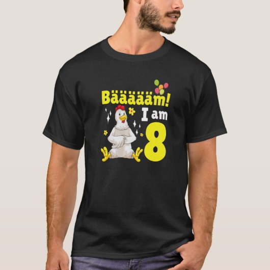 8e verjaardag van de geboorte van de kippenkuiken t-shirt (Voorkant)