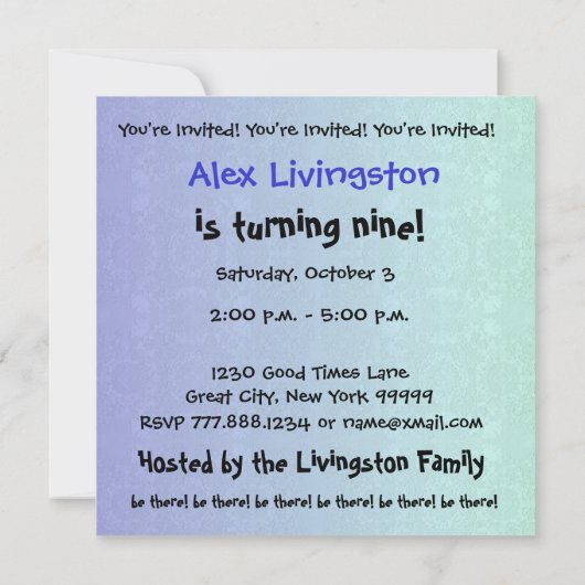 8e verjaardag van de Gematigde Blauw en Zwarte G20 Kaart (Achterkant)