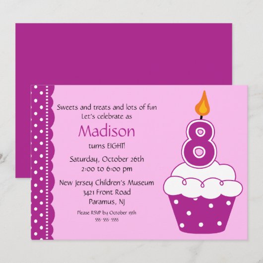 8e verjaardag van de uitnodiging tot het indienen  (Voorkant / Achterkant)