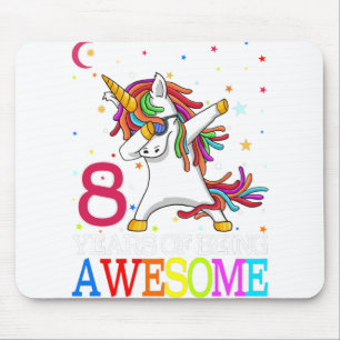 8e verjaardag van het abbing Unicorn Party Gift 8 Muismat