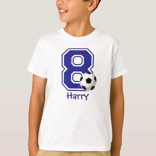 8e verjaardag van het jongetje voetbal gepersonali t-shirt (Voorkant)
