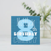 8e verjaardag van het kind Acht jaar oud blauw wit Kaart (Staand voorkant)