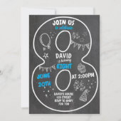 8e verjaardag van het schaakbord op het bord Blauw Kaart (Voorkant)