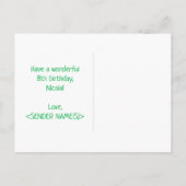 8e verjaardag: Vet, Vun, eenvoudig, regenboog 8 Briefkaart (Achterkant)