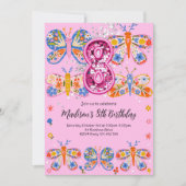 8e verjaardag vlinder kaart (Voorkant)