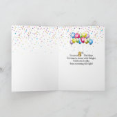 8e verjaardag wit eendje in een regenplas kaart (Binnen)