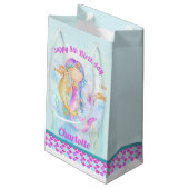 8e verjaardag zeemeermin en zeepaardkunst op maat klein cadeauzakje (Achterkant Gekanteld)