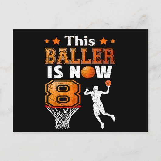 8e verjaardagscadeau Deze Baller Is Nu 8 Briefkaart (Voorkant)