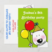 8e verjaardagsfeest gepersonaliseerde uitnodiginge uitnodiging briefkaart (Voorkant / Achterkant)