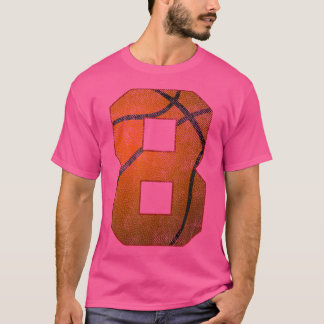 8e verjaardagsfeestje 8 jaar oude basketbal BDA T-shirt