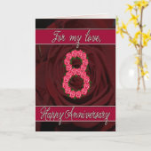 8e verjaardagskaart met rozen en bladeren kaart (Gele Bloem)