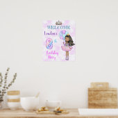 8e verjaardagsmeisje prinses Afro-Amerikaans Poster (Keuken)