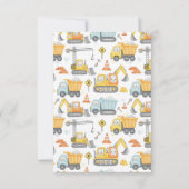 8e verjaardagsuitnodiging voor bouwlustige jongen kaart (Achterkant)