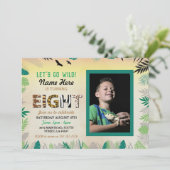 8e Wild Acht Verjaardagsfeest Safari ZOO Foto Kaart (Staand voorkant)