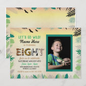 8e Wild Acht Verjaardagsfeest Safari ZOO Foto Kaart (Voorkant / Achterkant)