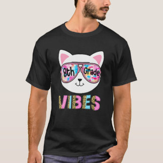 8H Graad Vibes Terug naar school Kat meisje Ie Dye T-shirt