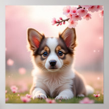 8K Corgi-realistische puppy tussen herfst esdoornb