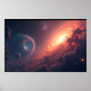 8K Multiverse Horizons: Melkweg & Parallelle Dimen Poster