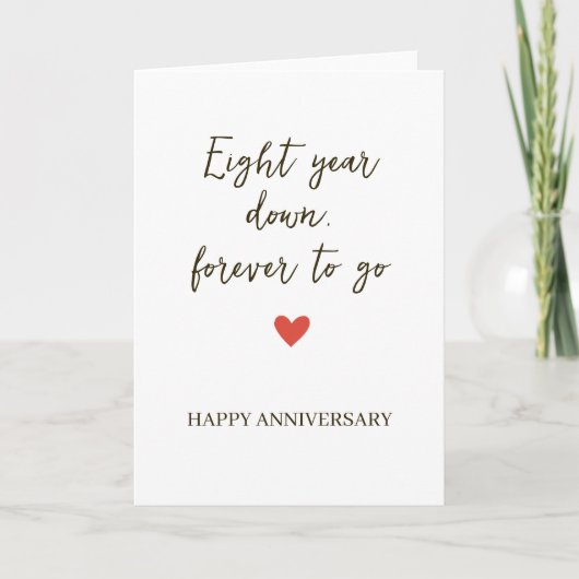 8st Anniversary – Eight Year Down Forever to Go Kaart (Voorkant)