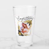8ste huwelijksverjaardag Zwart & Goud Foto Glas (Voorkant)