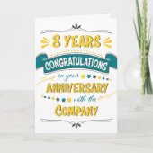 8ste Jubileum gefeliciteerd Word Art Kaart (Voorkant)
