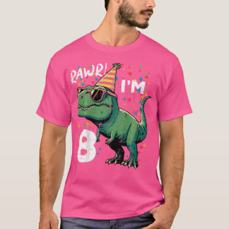 8ste Verjaardag Trex Rawr Ik ben 8 Jaar Oud Verjaa T-shirt