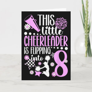8ste verjaardagsfeestje cheerleader acht jaar oud kaart
