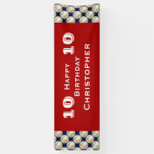 8th, 9th, 10th, 11th Birthday Party, Name Baseball Spandoek (Verticaal)