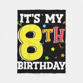 8th birthday 8 eight happy birthday boy or girls fleece deken