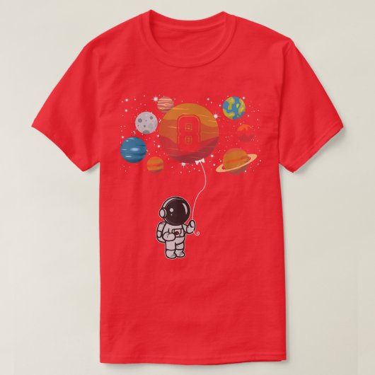 8th Birthday Astronaut Lover Planet 8 Years Old Gi T-shirt (Design voorkant)