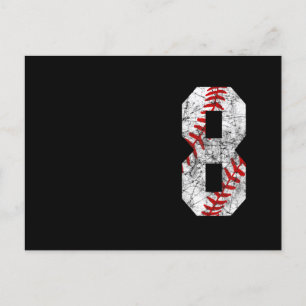 8th Birthday Baseball Big Number Eight 8 Year Old Briefkaart