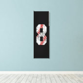 8th Birthday Baseball Big Number Eight 8 Year Old Canvas Afdruk (Insitu (Houten vloer))